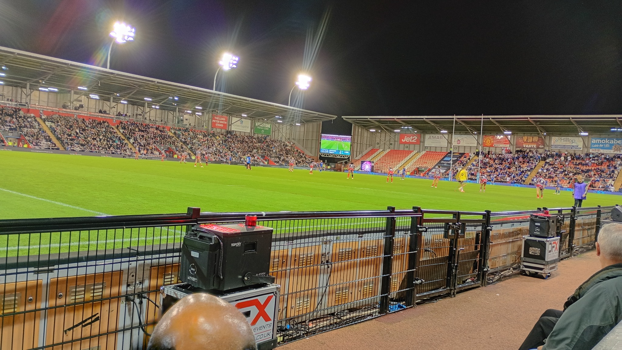 A wide view of Leigh Sports Village during the Wakefield match